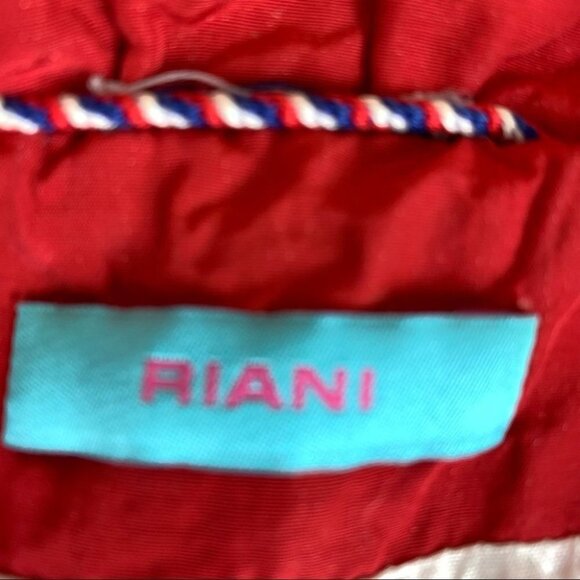 Riani Red Spring Coat with Ruffled Collar - Picture 2 of 14